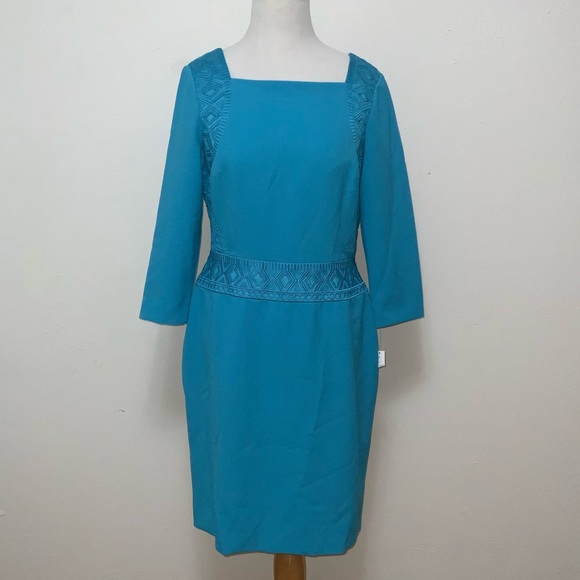 ANTONIO MELANI Dresses & Skirts - Antonio Melani Turquoise Blue Sheath Business Dress Size 10